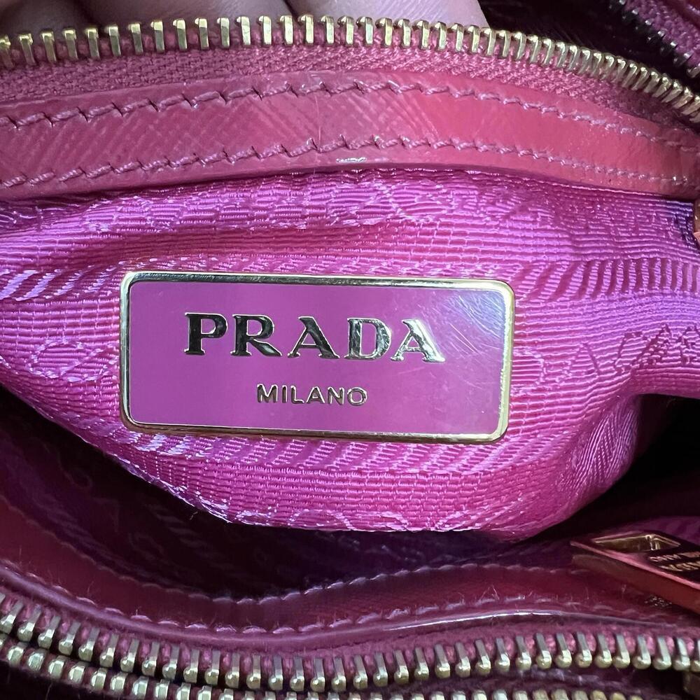 Prada Promenade Saffiano Lux Leather Crossbody Bag Small Red Gold Hardware - Picture 14 of 16